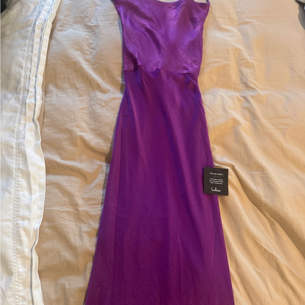 Lulu's Vibrant Purple Crossback Dress